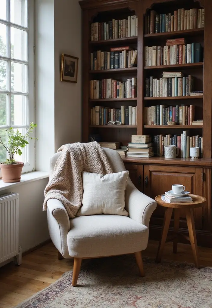 29 Living Room Esthetics Ideas That Feel Balanced and Beautiful - 7. Cozy Reading Nook