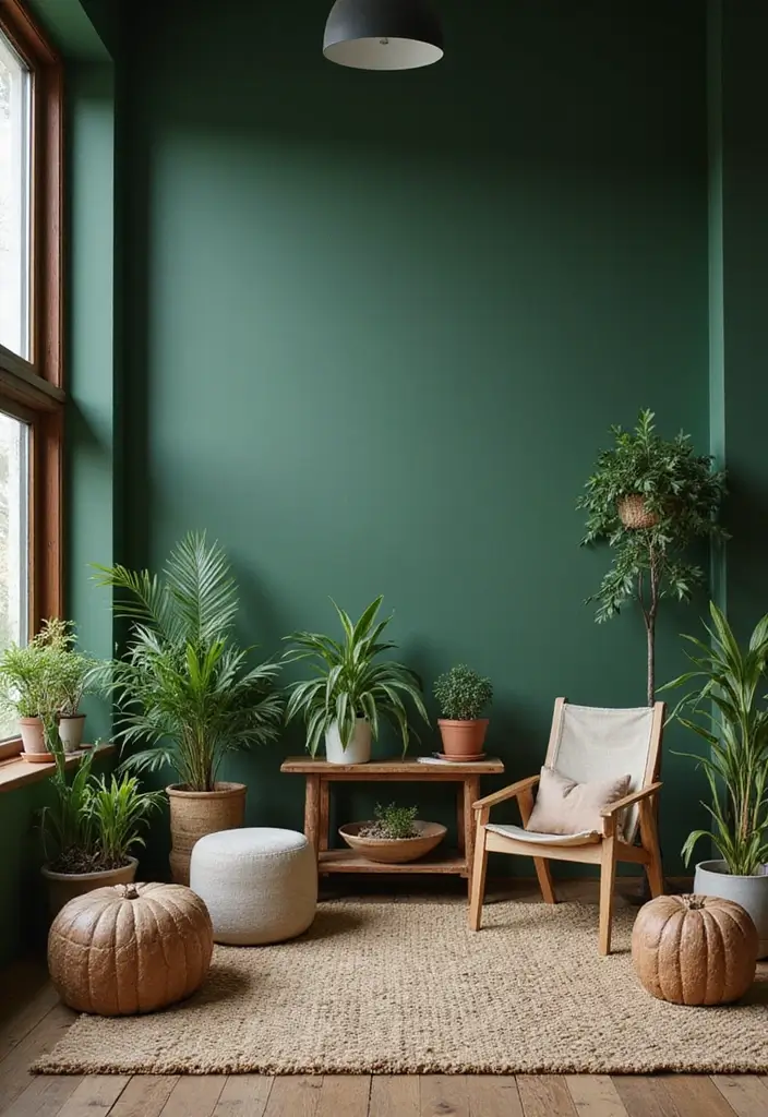 29 Living Room Mood Board Colour Schemes That Inspire Your Design - 1. Earthy Greens and Natural Wood