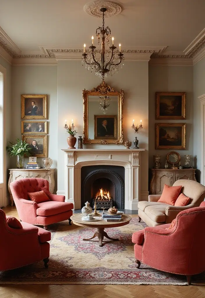 29 Living Room Mood Board Colour Schemes That Inspire Your Design - 11. Classic Red and Cream