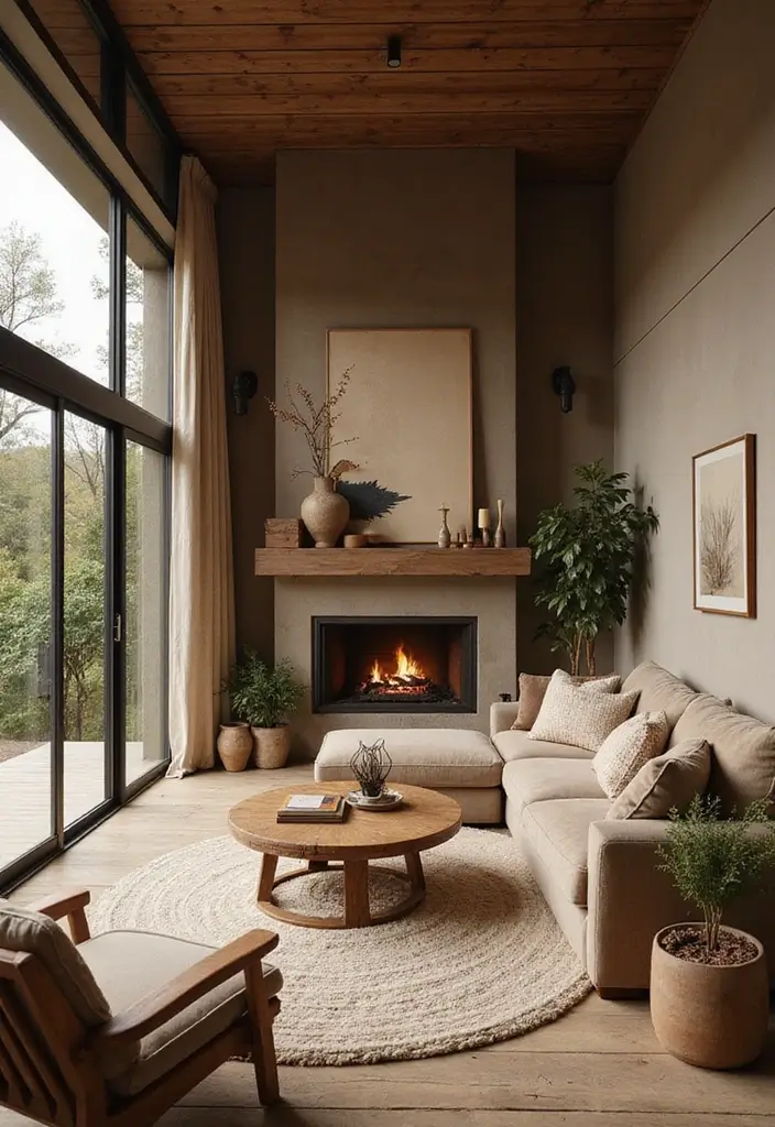 29 Living Room Mood Board Colour Schemes That Inspire Your Design - 26. Earthy Browns with Cool Tones