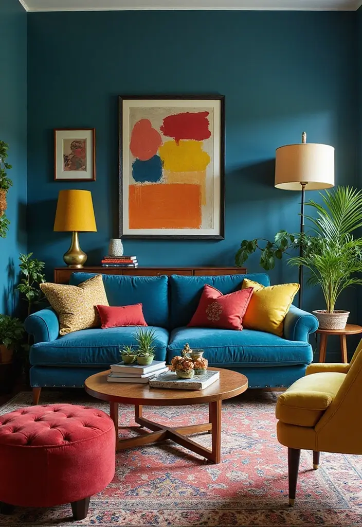 29 Living Room Mood Board Colour Schemes That Inspire Your Design - 4. Bold Jewel Tones
