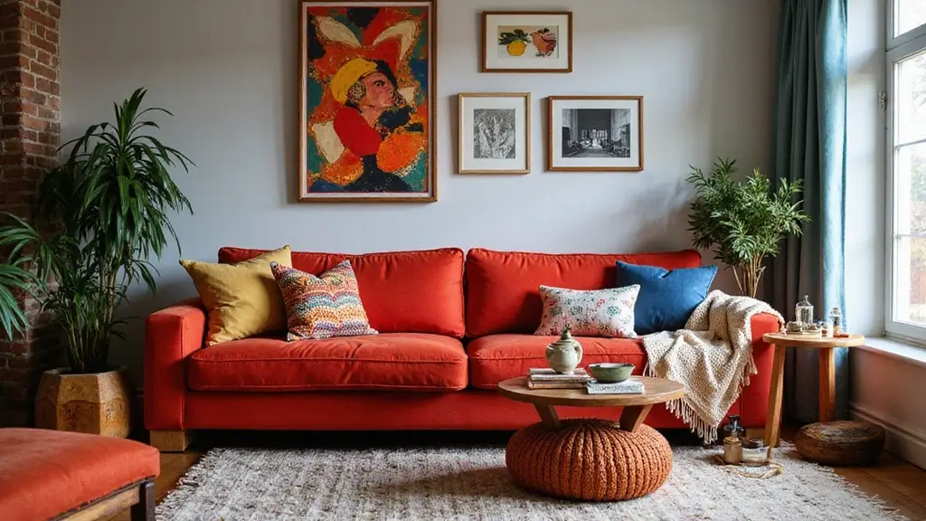 29 Living Room Red Couch Ideas That Add Bold Character