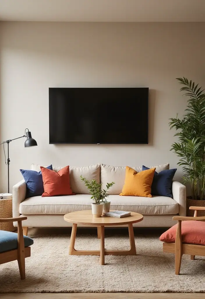 29 Living Room TV Wall Paint Ideas That Feel Modern and Fresh - 8. Neutral Beige