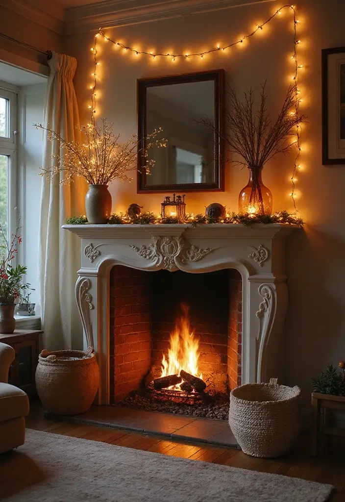 29 Magical Living Room Ideas That Feel Whimsical and Dreamy - 11. Cozy Fireplace Focal Point
