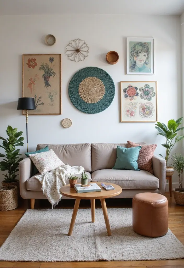 29 Magical Living Room Ideas That Feel Whimsical and Dreamy - 20. Embrace Artistic DIY Projects