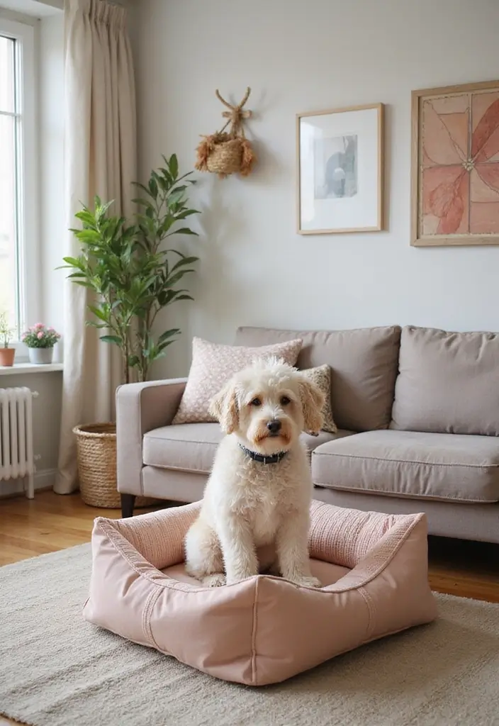 29 Magical Living Room Ideas That Feel Whimsical and Dreamy - 24. Fun Pet-Friendly Elements