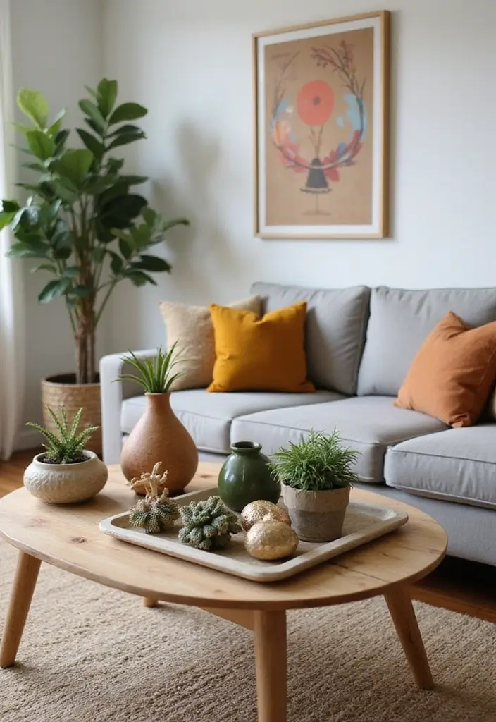 29 Magical Living Room Ideas That Feel Whimsical and Dreamy - 26. Artistic Coffee Table Displays