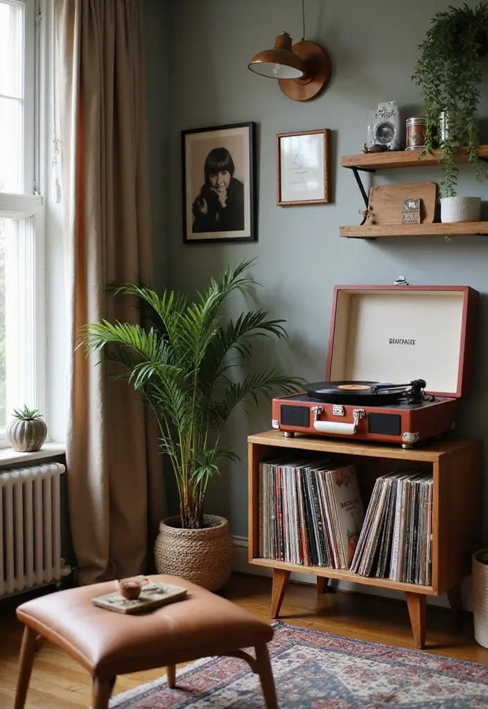 29 Magical Living Room Ideas That Feel Whimsical and Dreamy - 27. Enchanting Music Corner