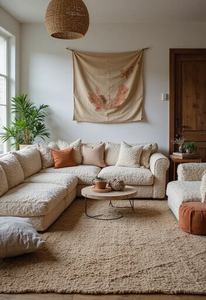 29 Magical Living Room Ideas That Feel Whimsical and Dreamy - 6. Layered Textures