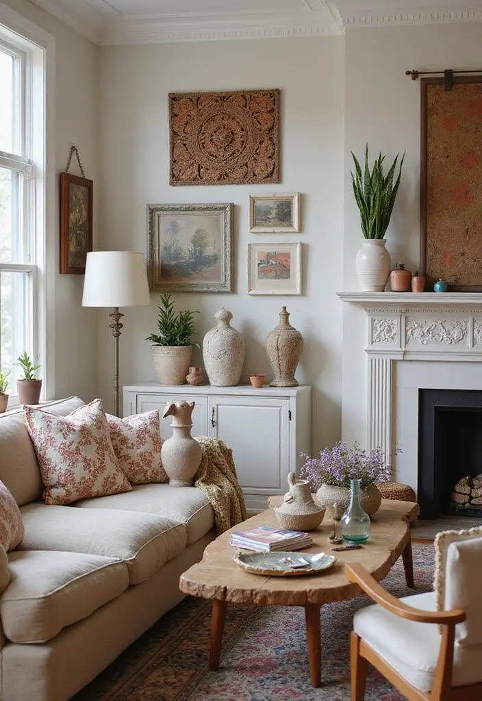 29 Magical Living Room Ideas That Feel Whimsical and Dreamy - 8. Artistic Room Accessories