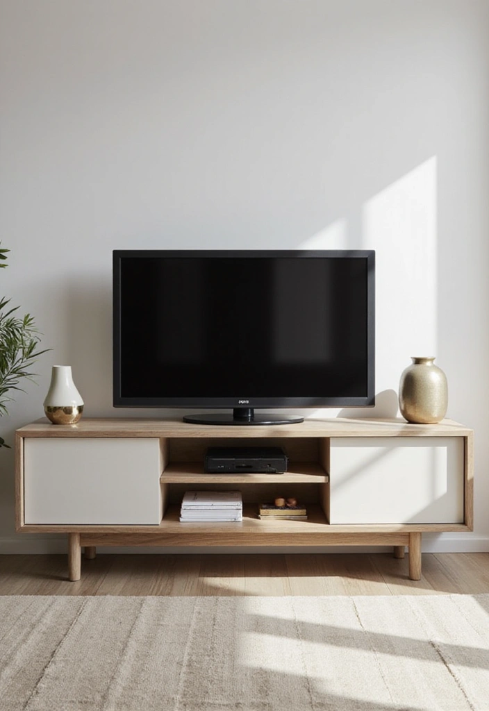 29 Simple TV Cabinet Design for Living Room That Looks Clean and Sleek - 5. Dual-Purpose Media Console