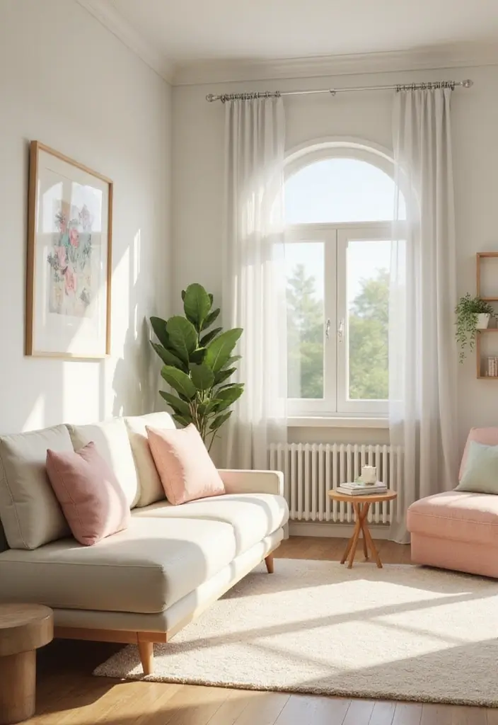 29 Sims Living Room Ideas That Feel Creative and Realistic - 13. Soft Pastel Hues