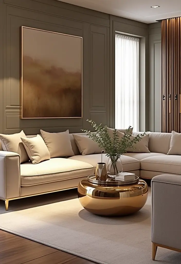 29 Sims Living Room Ideas That Feel Creative and Realistic - 24. A Touch of Glam with Metallics