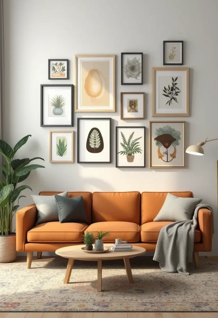 29 Sims Living Room Ideas That Feel Creative and Realistic - 9. Artistic Expression with Gallery Walls