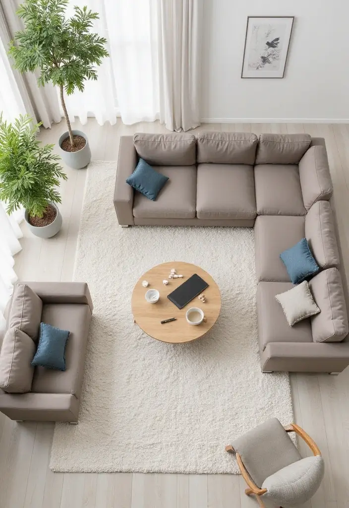 29 Taupe Sofa Living Room Ideas That Feel Soft and Neutral - 23. Comfy and Functional Layout