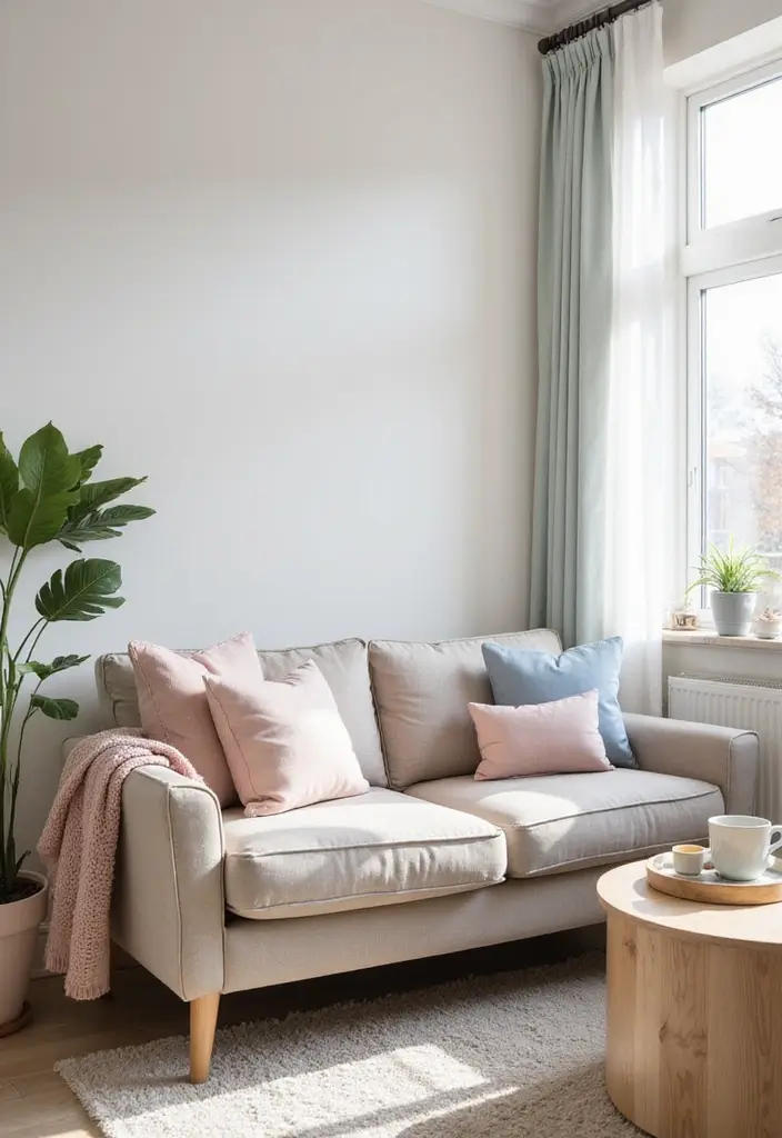 29 Taupe Sofa Living Room Ideas That Feel Soft and Neutral - 4. Bright and Airy Pastels