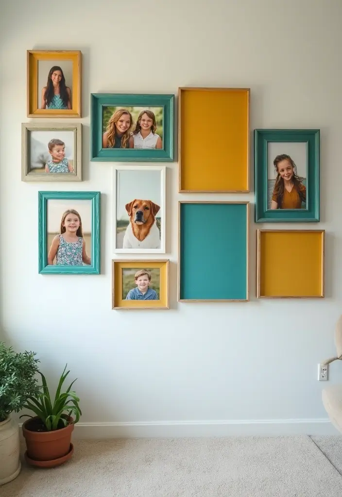 29 Teal and Mustard Living Room Ideas That Add Warmth and Contrast - 9. DIY Teal and Mustard Wall Art