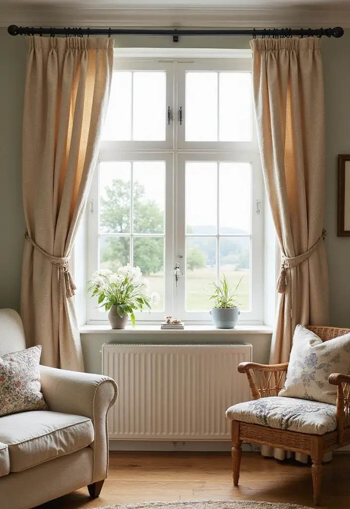 29 Western Living Room Decor Ideas That Feel Rustic and Cozy - 15. Country Chic Curtains