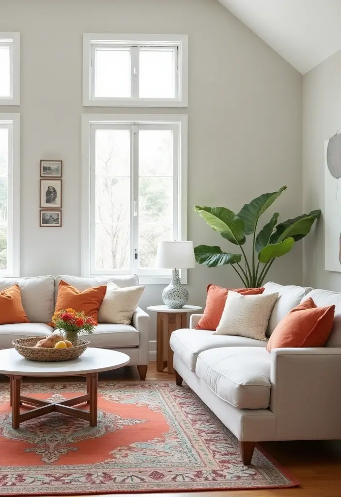 29 White Farmhouse Living Room Ideas That Feel Bright and Cozy - 11. Neutral Furniture Choices