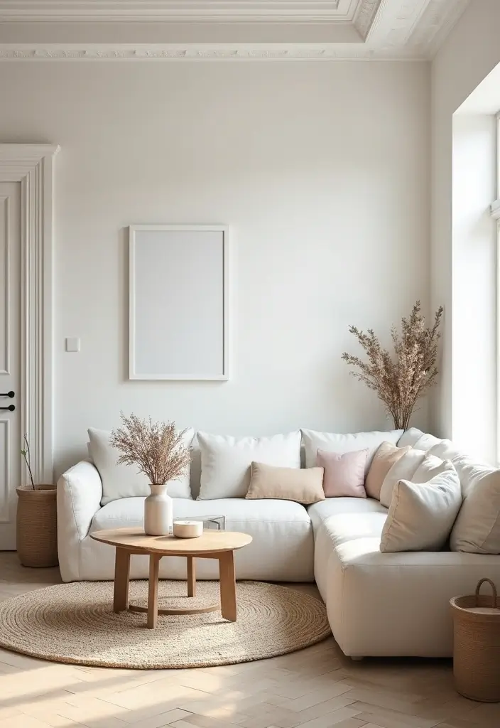 29 White Farmhouse Living Room Ideas That Feel Bright and Cozy - 13. Soft Color Palettes for Relaxation