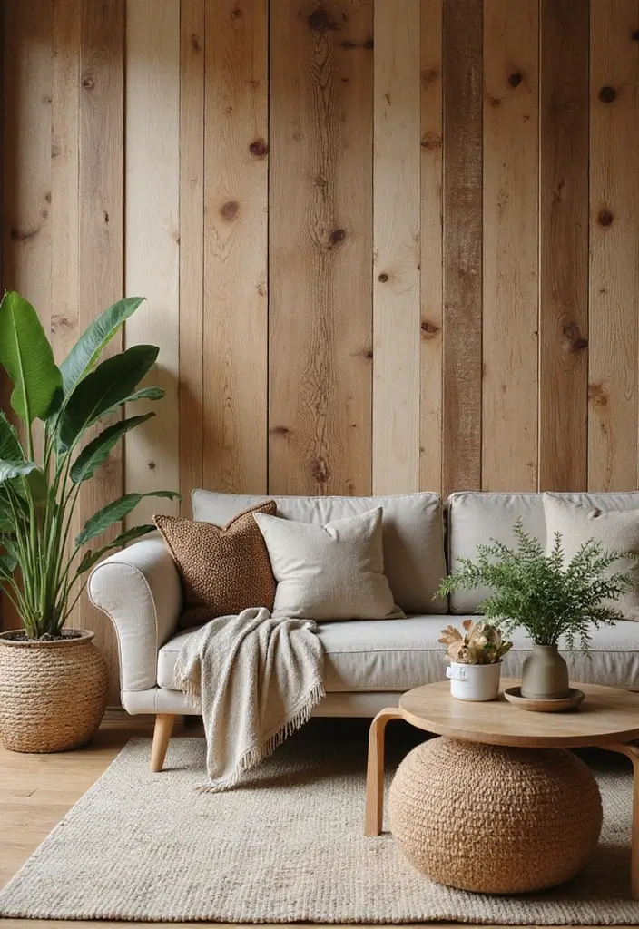 29 Wood Panel Accent Wall Living Room Ideas That Feel Rustic and Modern - 13. Eco-Friendly Wood Options