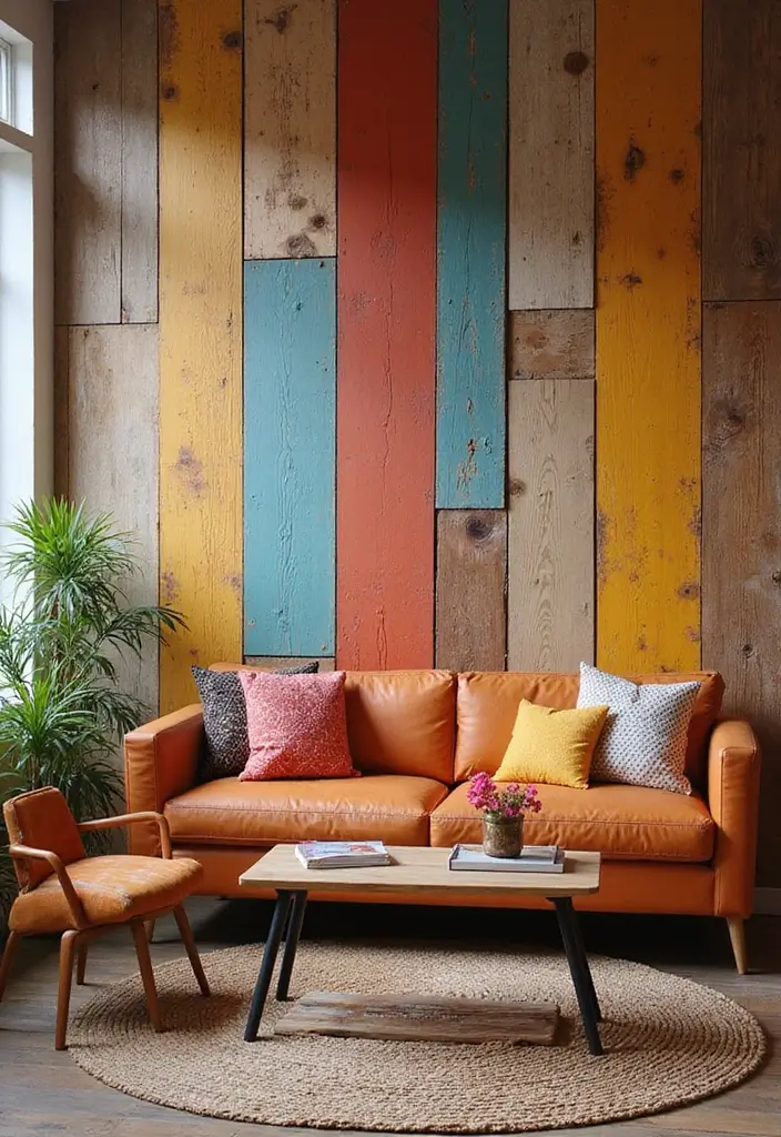 29 Wood Panel Accent Wall Living Room Ideas That Feel Rustic and Modern - 21. Eclectic Wood Panel Styles