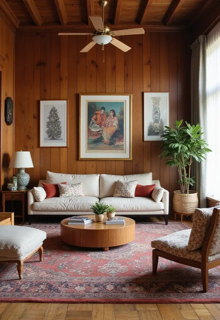 29 Wood Panel Accent Wall Living Room Ideas That Feel Rustic and Modern - 29. Combining Textures and Patterns