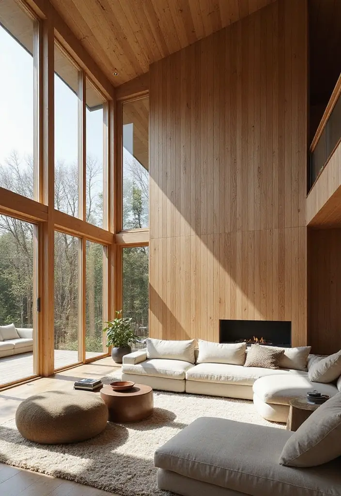 29 Wood Panel Accent Wall Living Room Ideas That Feel Rustic and Modern - 5. Vertical Wood Panel Accents