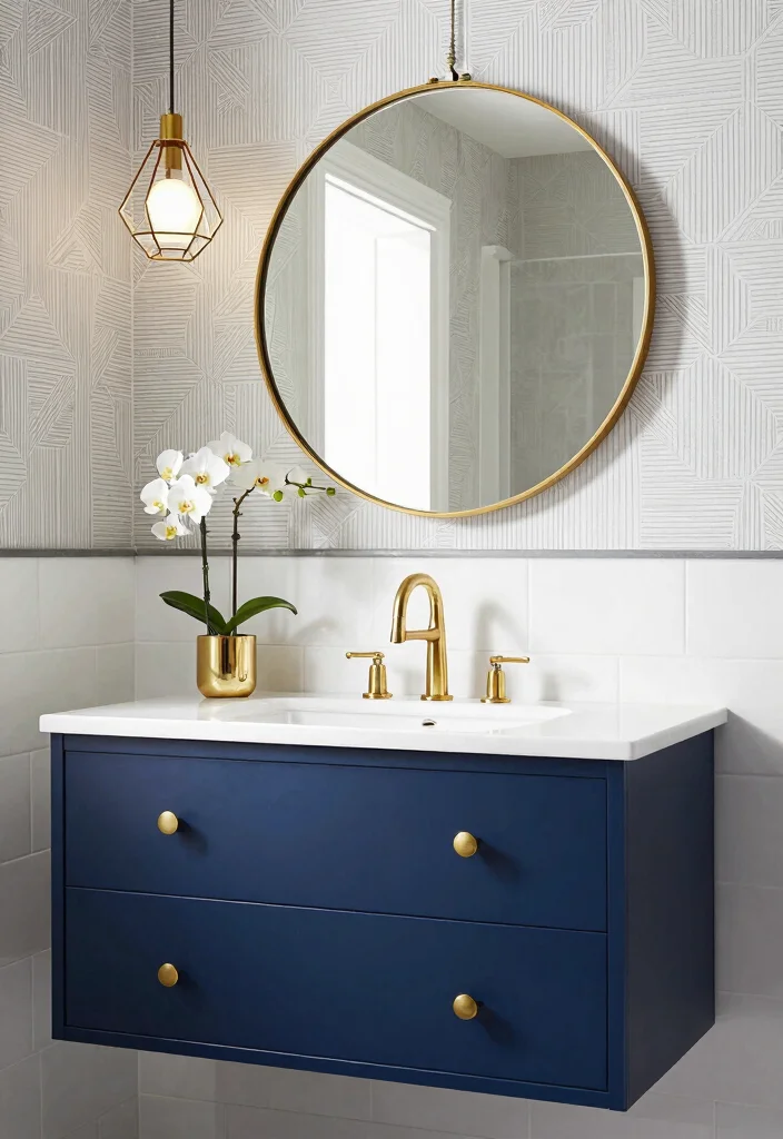 14 Art Deco Bathroom Vanity Ideas With Glam Style - 1. Geometric Glamour 1