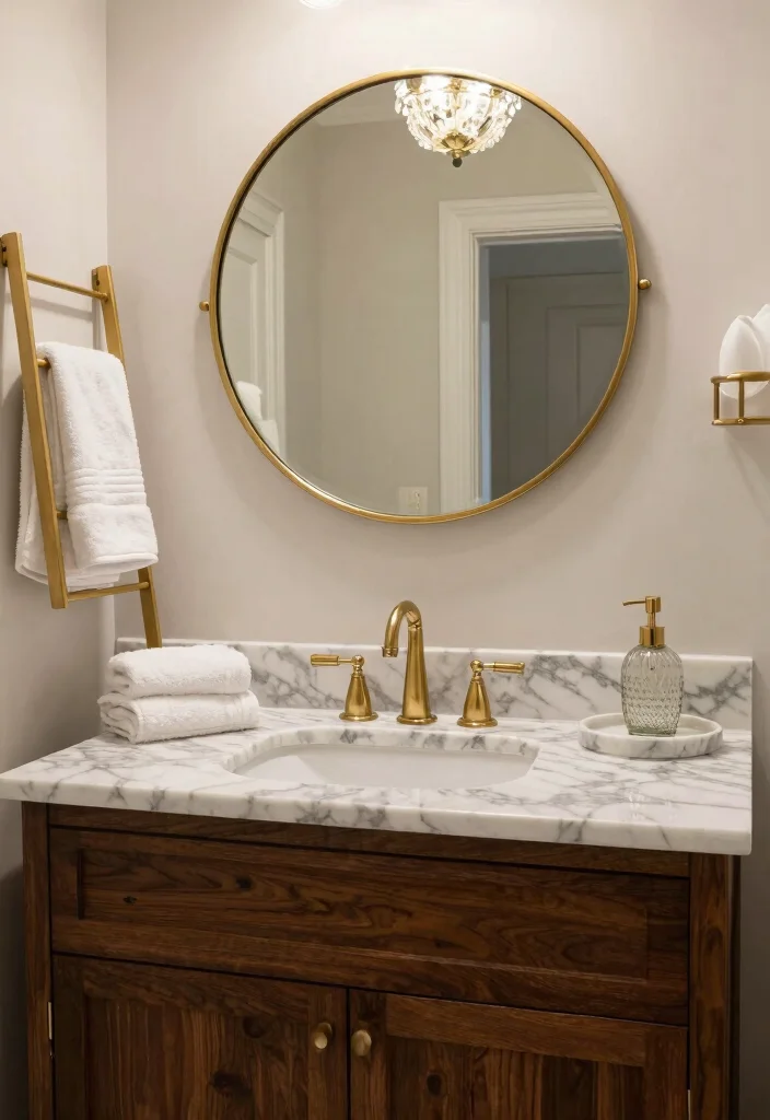 14 Art Deco Bathroom Vanity Ideas With Glam Style - 2. Luxurious Marble Tops 1
