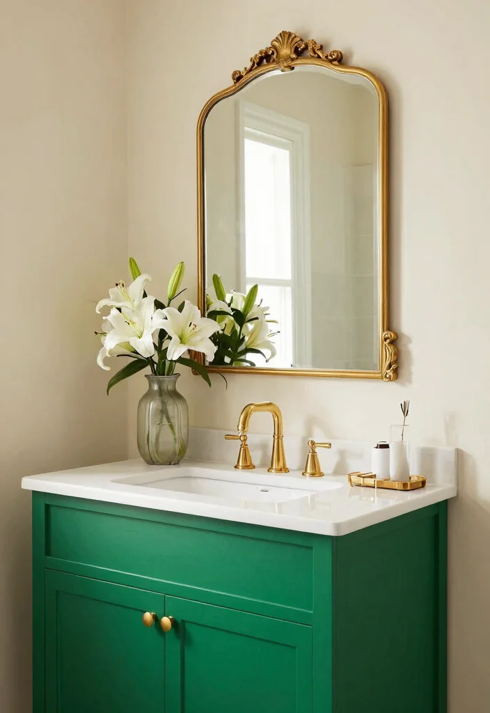 14 Art Deco Bathroom Vanity Ideas With Glam Style - 3. Bold Color Palettes 1