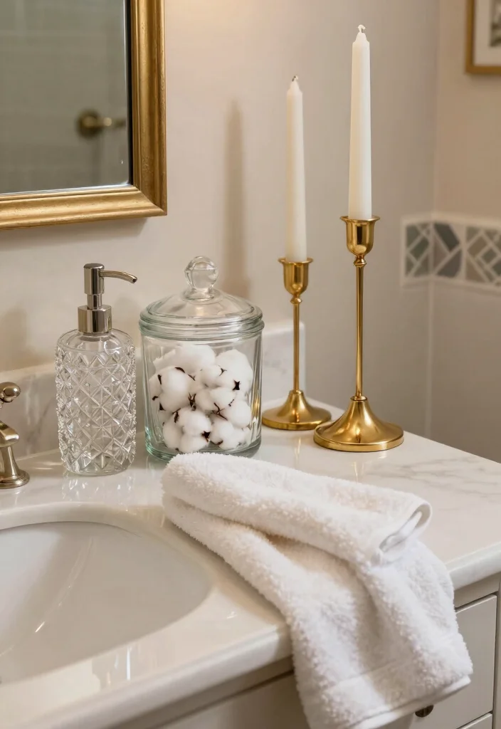 14 Art Deco Bathroom Vanity Ideas With Glam Style - 5. Vintage-Inspired Accessories 1