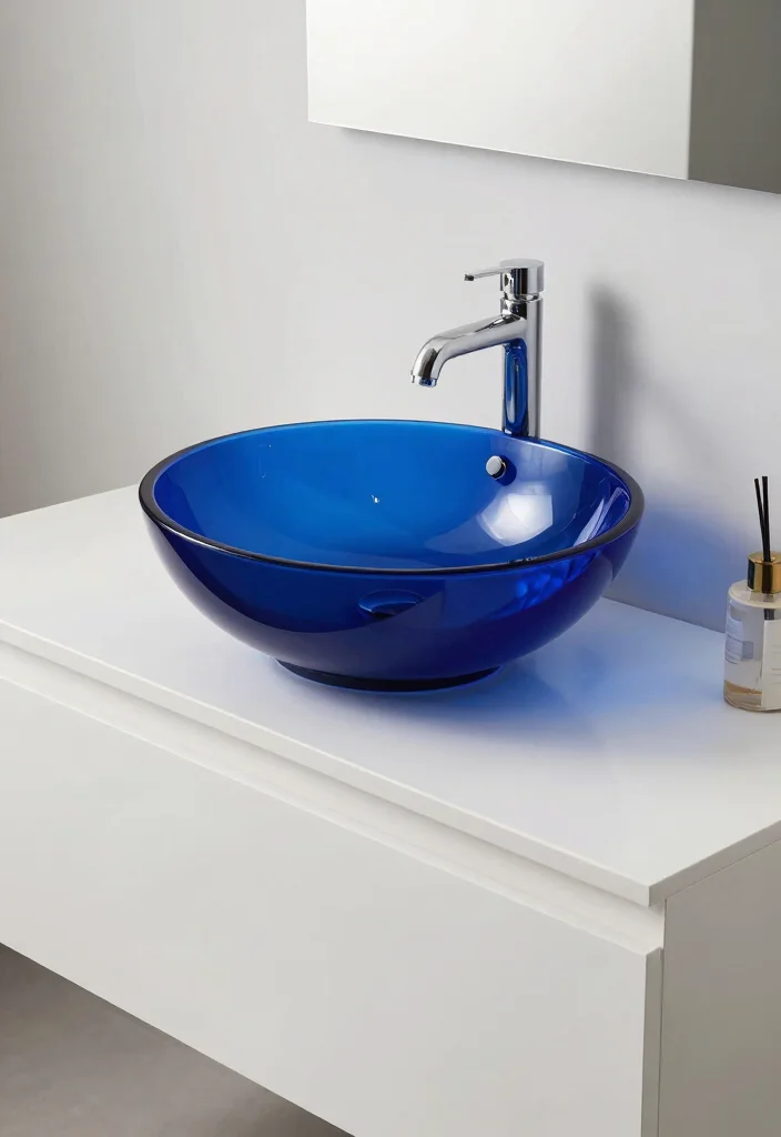 14 Art Deco Bathroom Vanity Ideas With Glam Style - 8. Unique Vessel Sinks 1