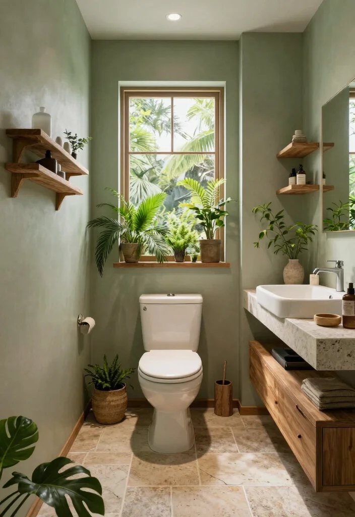 14 Bathroom Ideas With Separate Toilet Rooms - 8. Nature-Inspired Designs 1