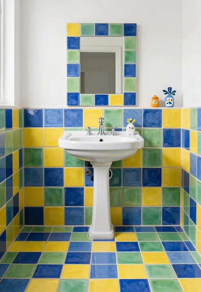14 Bathroom Tile Ideas Inspired By Home Depot Styles - 10. Colorful Ceramic Tiles 1