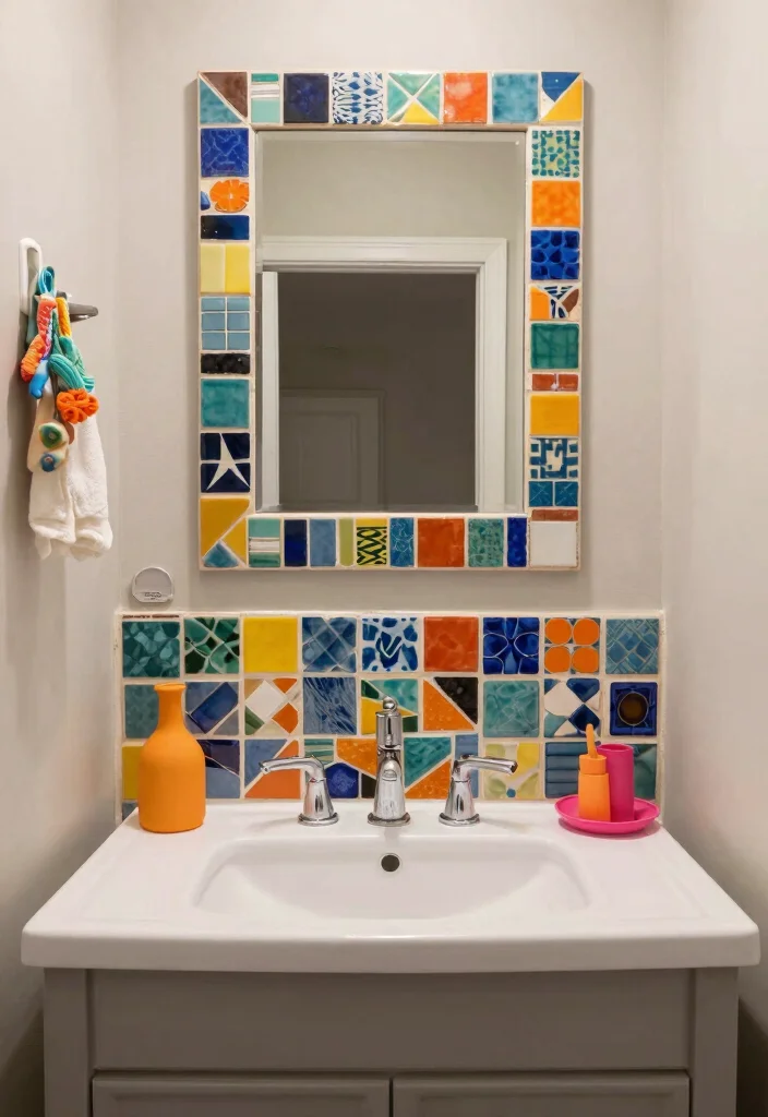14 Bathroom Tile Ideas Inspired By Home Depot Styles - 14. Personal Touches with DIY Tile Art 1
