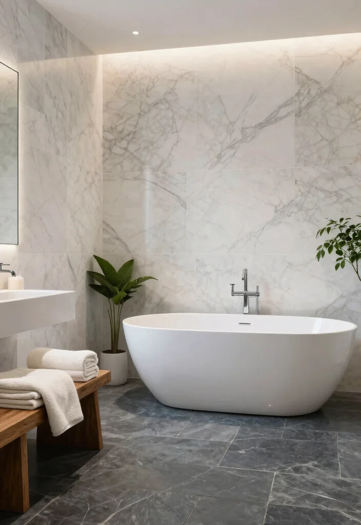 14 Bathroom Tile Ideas Inspired By Home Depot Styles - 4. Natural Stone Elegance 1