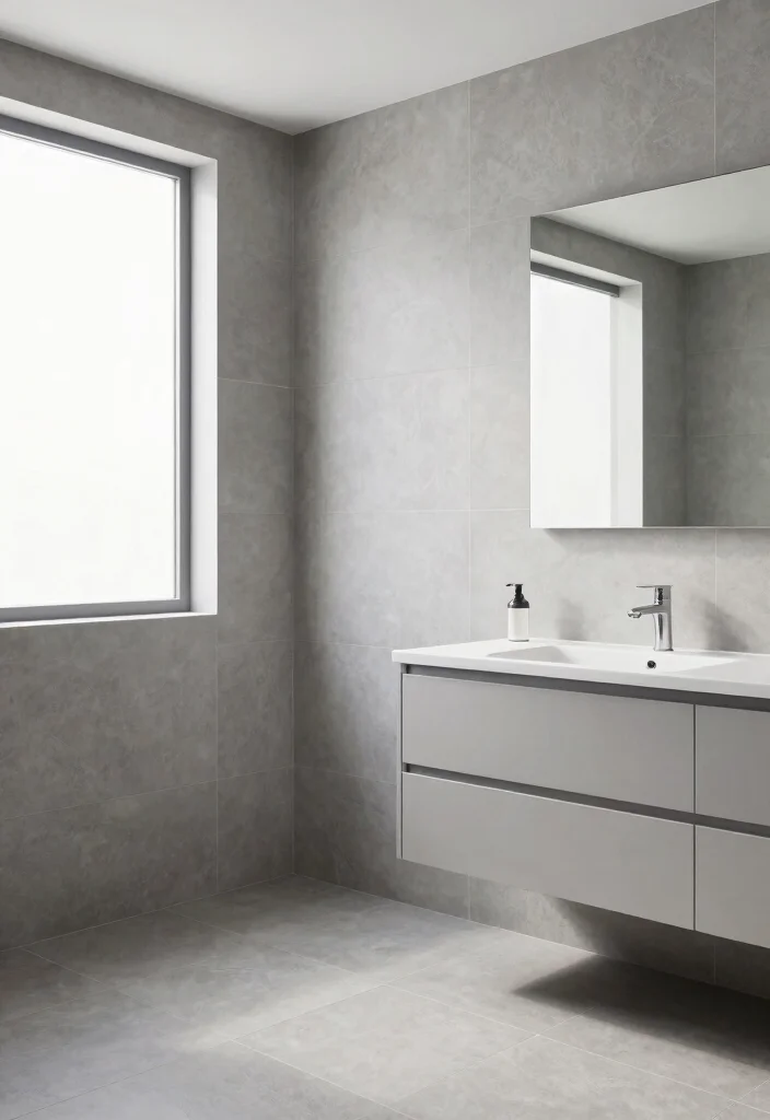 14 Bathroom Tile Ideas Inspired By Home Depot Styles - 9. Sleek Large Format Tiles 1