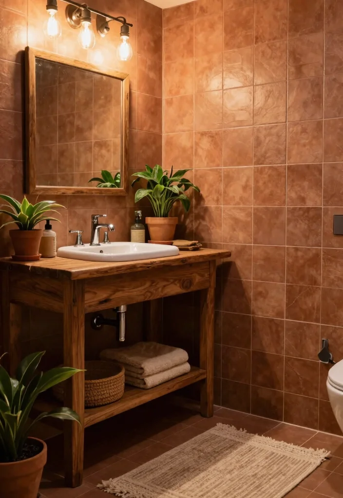 14 Brown Tile Bathroom Colour Palette Ideas - 1. Warm Earthy Tones 1