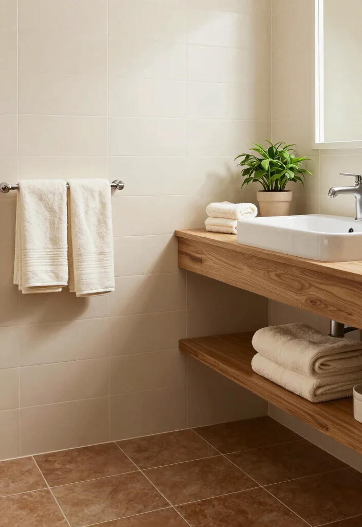 14 Brown Tile Bathroom Colour Palette Ideas - 2. Soft Creams and Browns 1