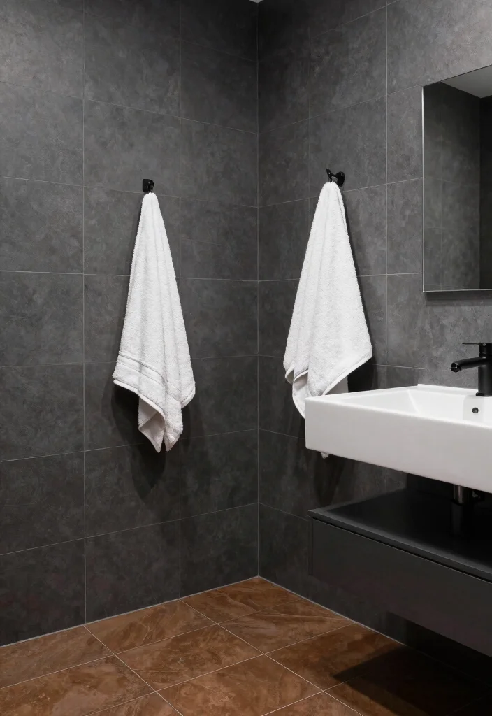 14 Brown Tile Bathroom Colour Palette Ideas - 4. Bold Browns and Deep Grays 1