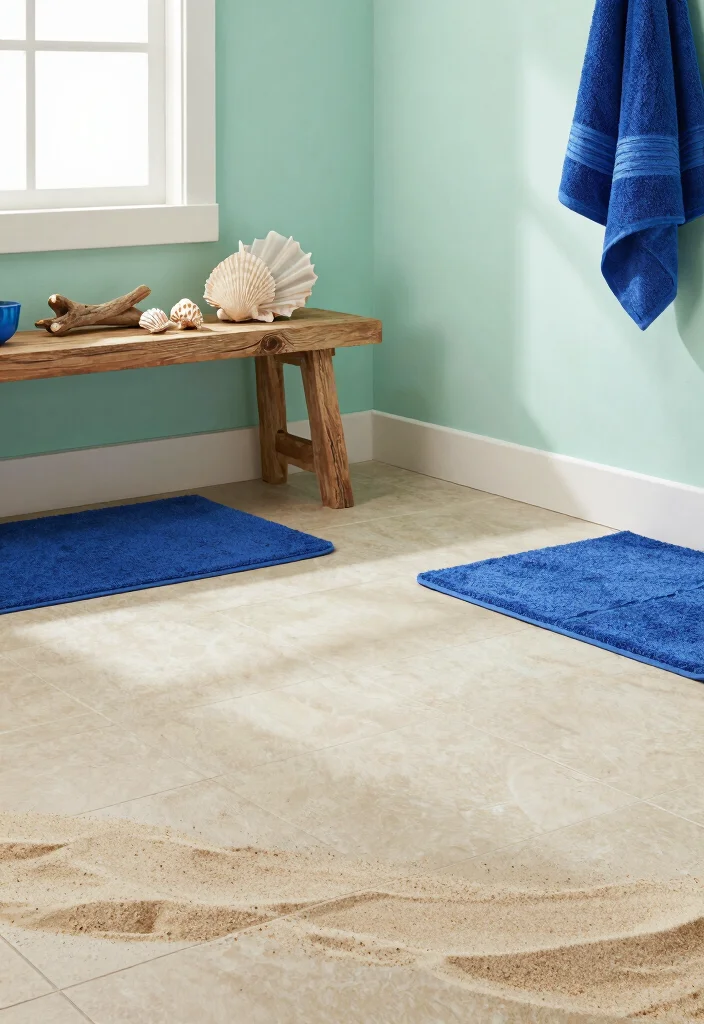 14 Brown Tile Bathroom Colour Palette Ideas - 8. Sand and Sea Shades 1