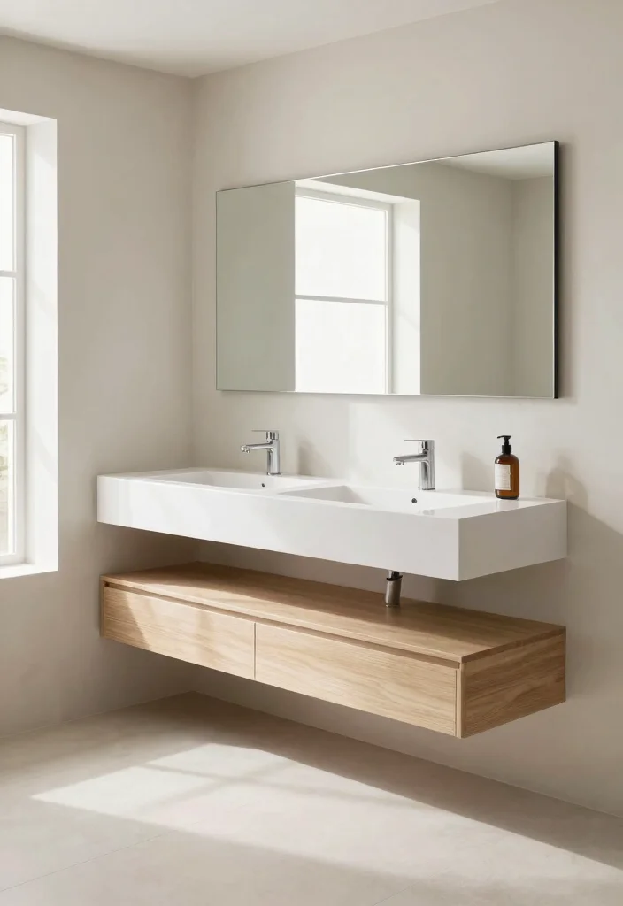 14 Floating Bathroom Vanity Ideas For Modern Homes - 11. Open Concept: Optimizing Light and Space 1