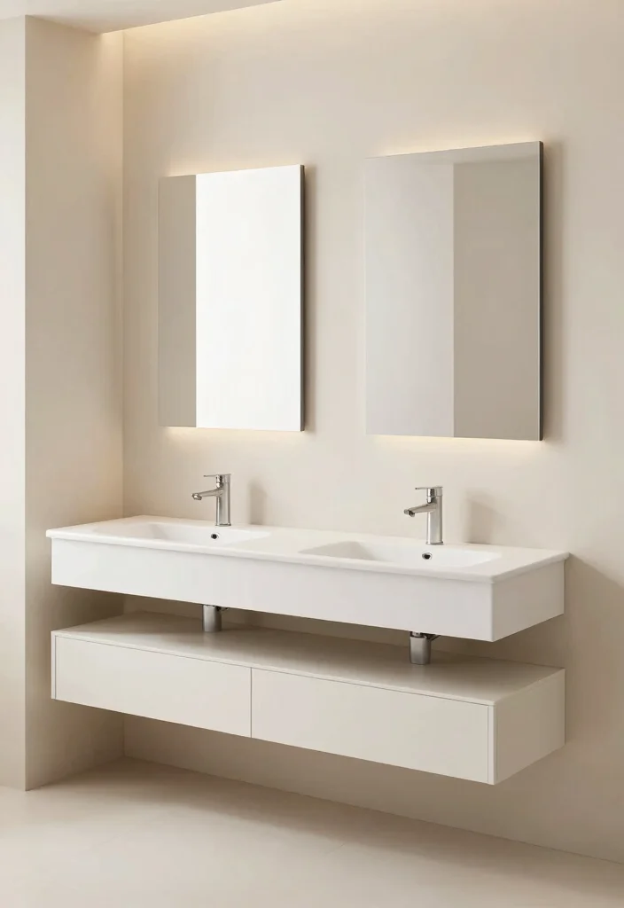 14 Floating Bathroom Vanity Ideas For Modern Homes - 13. Dual Sink Vanities: For Couples and Families 1