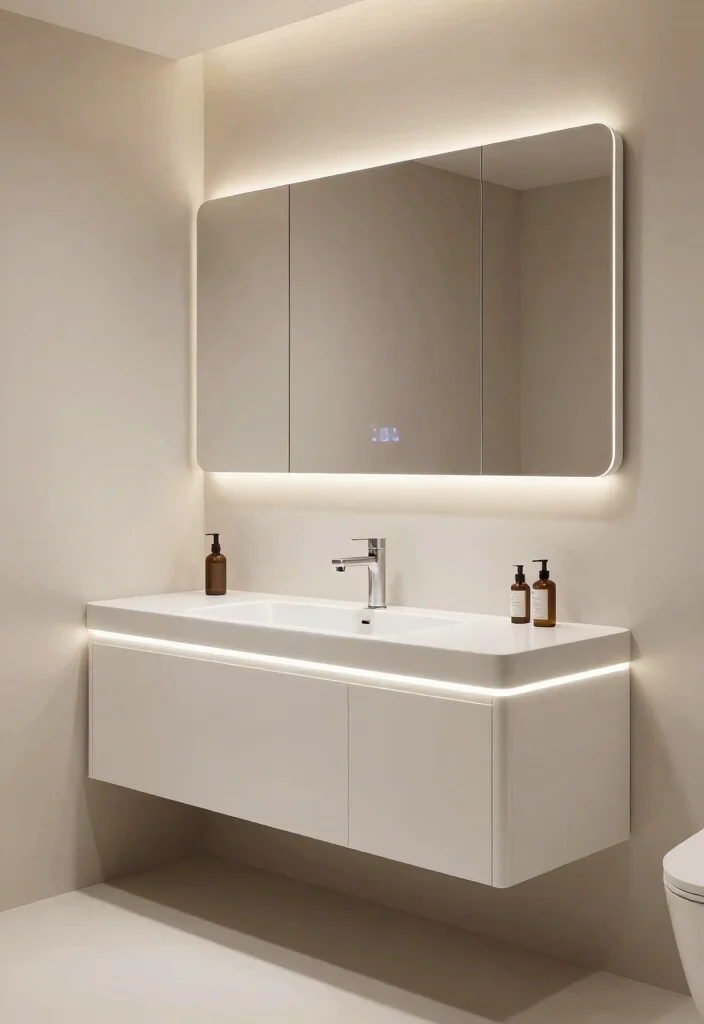 14 Floating Bathroom Vanity Ideas For Modern Homes - 9. Smart Technology: Vanities with Integrated Features 1