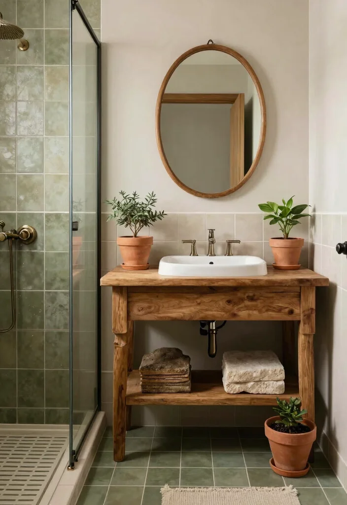 14 Green Bathroom Tile Ideas With Fresh Colour - 5. Olive Oasis 1