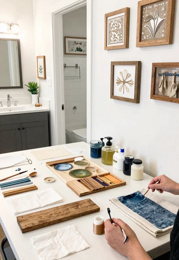 14 Guest Bathroom Wall Decor Ideas With Stylish Charm - 11. DIY Wall Decor Projects 1