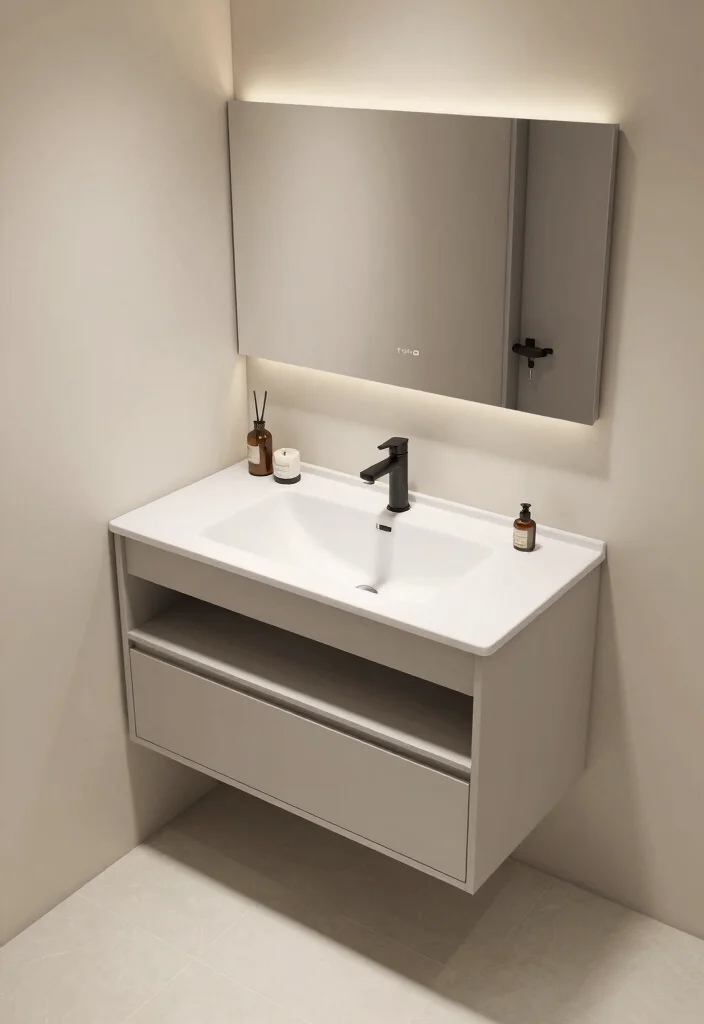 14 Off Center Sink Bathroom Vanity Ideas For Creative Layouts - 14. Stylish Integrated Storage Solutions 1