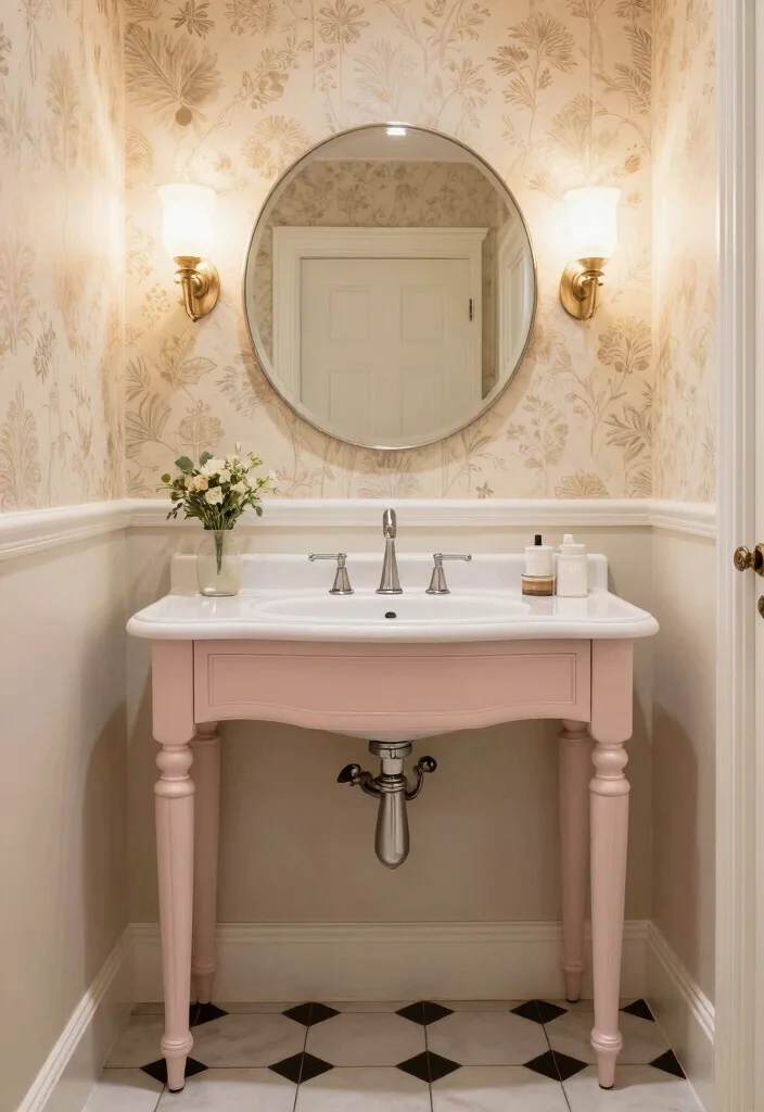 14 Off Center Sink Bathroom Vanity Ideas For Creative Layouts - 5. Vintage Elegance with a Freestanding Vanity 1