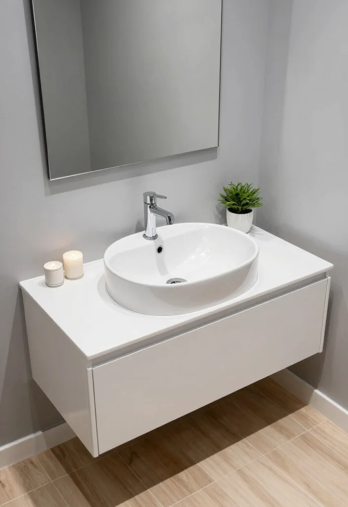 14 Off Center Sink Bathroom Vanity Ideas For Creative Layouts - 7. Creative Sink Shapes for Unique Style 1
